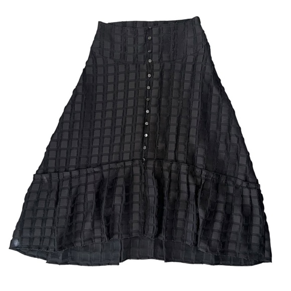 Anthropologie Dresses & Skirts - Anthropologie Maeve Merida Flounced Hi- Lo Textured Midi Skirt - Size 4